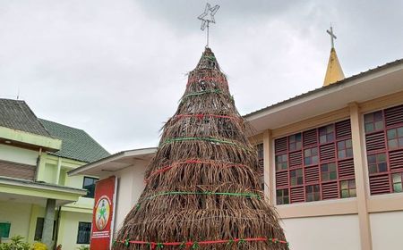 Angkat Tema Ramah Lingkungan, Gereja di Babel Bangun Pohon Natal dari Daun Sawit Setinggi 4 Meter