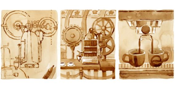 The Creator Of The Espresso Machine, Angelo Morindo Becomes A Doodle Character Today, Check Out The History Of The World's First Espresso Machine