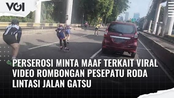 VIDEO: TAll-Indonesian Roller Skate Association Apologizes For The Viral Video Of A Group Of Roller Skates Crossing Gatsu Street