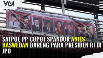 VIDEO: Tak Berizin, Spanduk Anies Baswedan Bareng Para Presiden RI Diturunkan Satpol PP