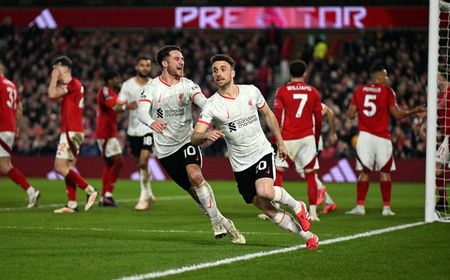 Diogo Jota Selamatkan Liverpool dari Kekalahan Lawan Nottingham Forest