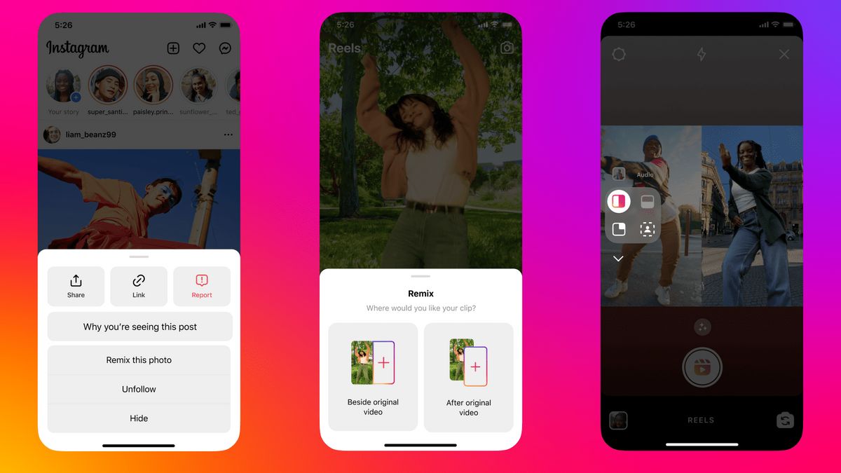 Instagram在卷轴上呈现更新，您可以一起使用前置和后置摄像头！