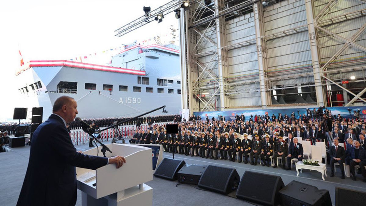 トルコは新しい海の無人機に軍艦を打ち上げます、エルドアン大統領:我々の海軍の強さは増加する