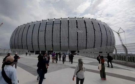 Wagub DKI Coba Jalur Menantang Sky View Deck di Atas Stadion JIS, Sembari Intip Sirkuit Formula E