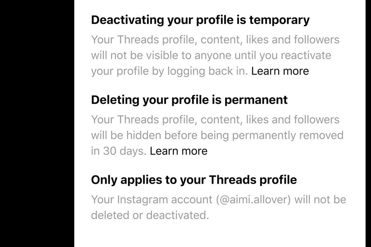 Users Can Now Delete Separate Threads Accounts With Instagram