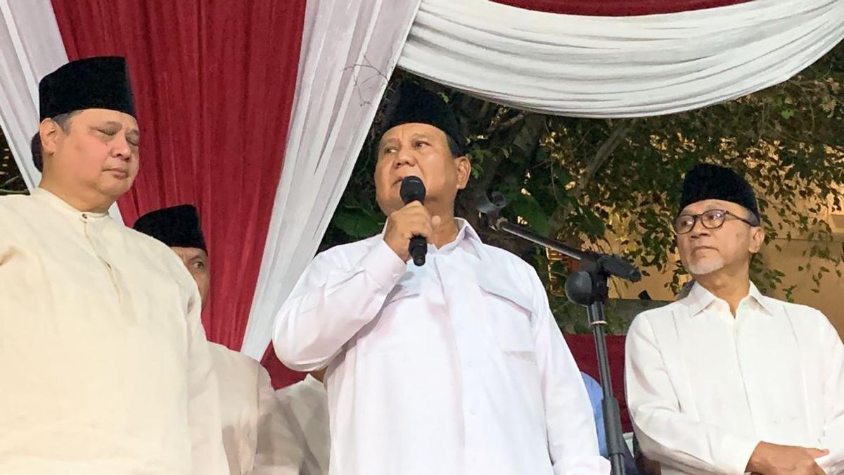 L'élection présidentielle gagnante, Prabowo, remercie et louange Jokowi