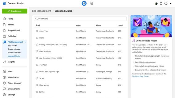 Music Revenue Sharing Jadi Cara Baru Konten Kreator Menghasilkan Uang dari Video Facebook