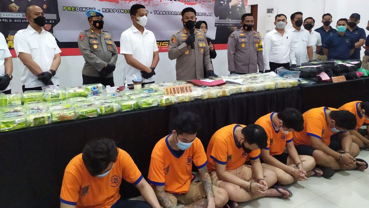 Polrestabes Surabaya Bongkar Peredaran Narkoba 90 Kg Sabu dan 12 Kg Ganja Lintas Provinsi