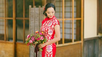 附装用于庆祝中国新年，旗袍