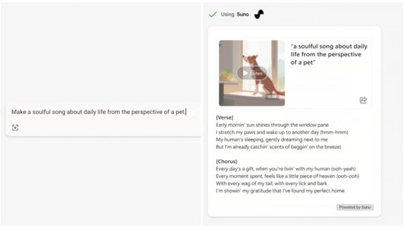 Sunoと提携して、Microsoft Copilotは1文で曲を作曲できます