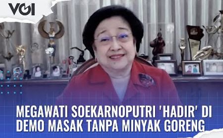 VIDEO: Megawati Soekarnoputri 'Hadir' di Demo Masak Tanpa Minyak Goreng