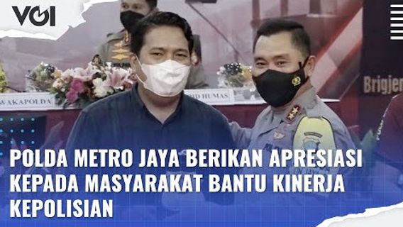 VIDEO: Polda Metro Jaya Berikan Apresiasi Kepada Masyarakat Bantu Kinerja Kepolisian