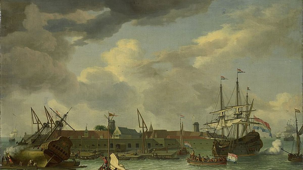 VOC的荷兰商品份额在今天的历史上解散,1799年12月31日