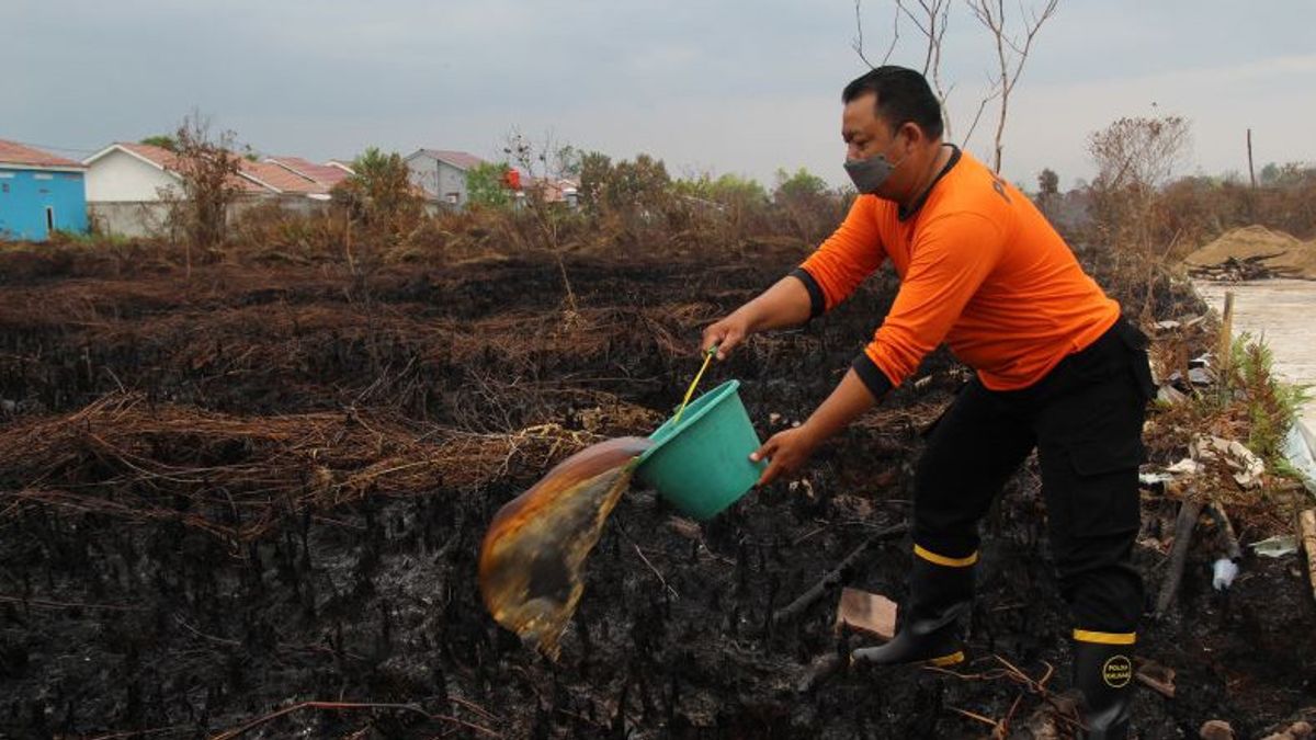 فريق مشترك يطفئ 2 هكتار من الأراضي المحترقة في سونغاي رايا كالبار