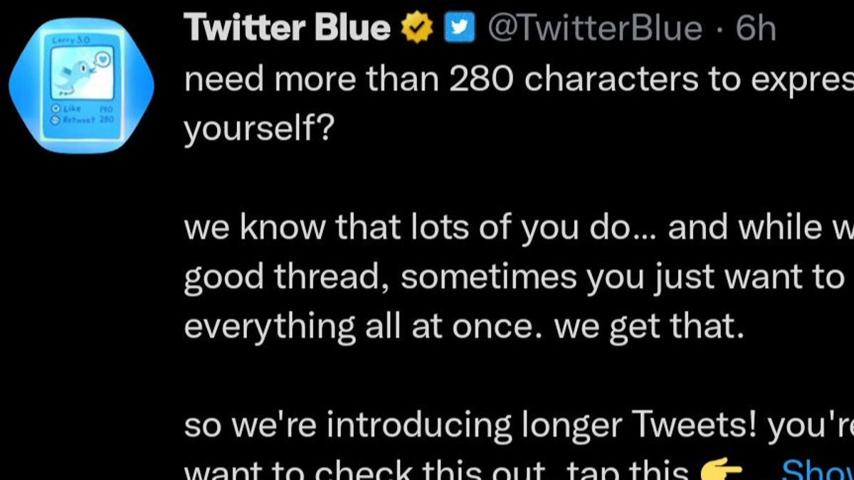 必须有耐心，能够向美国的 Twitter Blue 订阅者发布 4，000 个新字符
