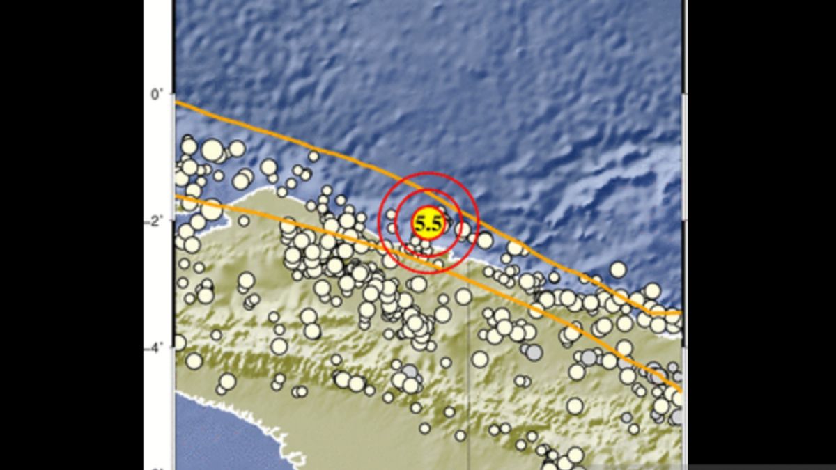 パプア地震、マグニチュード5.5
