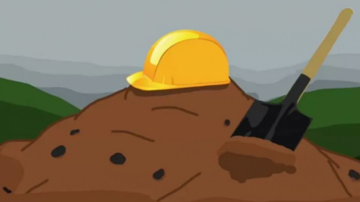 金の穴の掘りに入る夜、ボンバナの5人の伝統的な鉱夫が死んだ