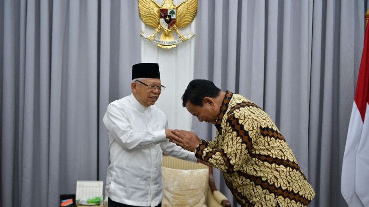 Vice President Ma'ruf Amin Gathering With Defense Minister Prabowo And Army Chief Of Staff