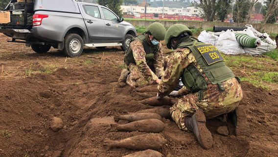 ASローマ訓練場で発見された第二次世界大戦の爆弾