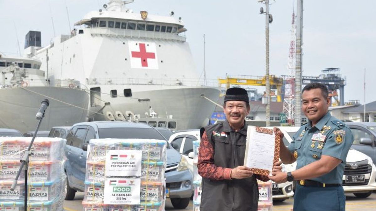 Baznas Sends 50 Tons Of Aid To Palestine By Indonesian Navy Ship