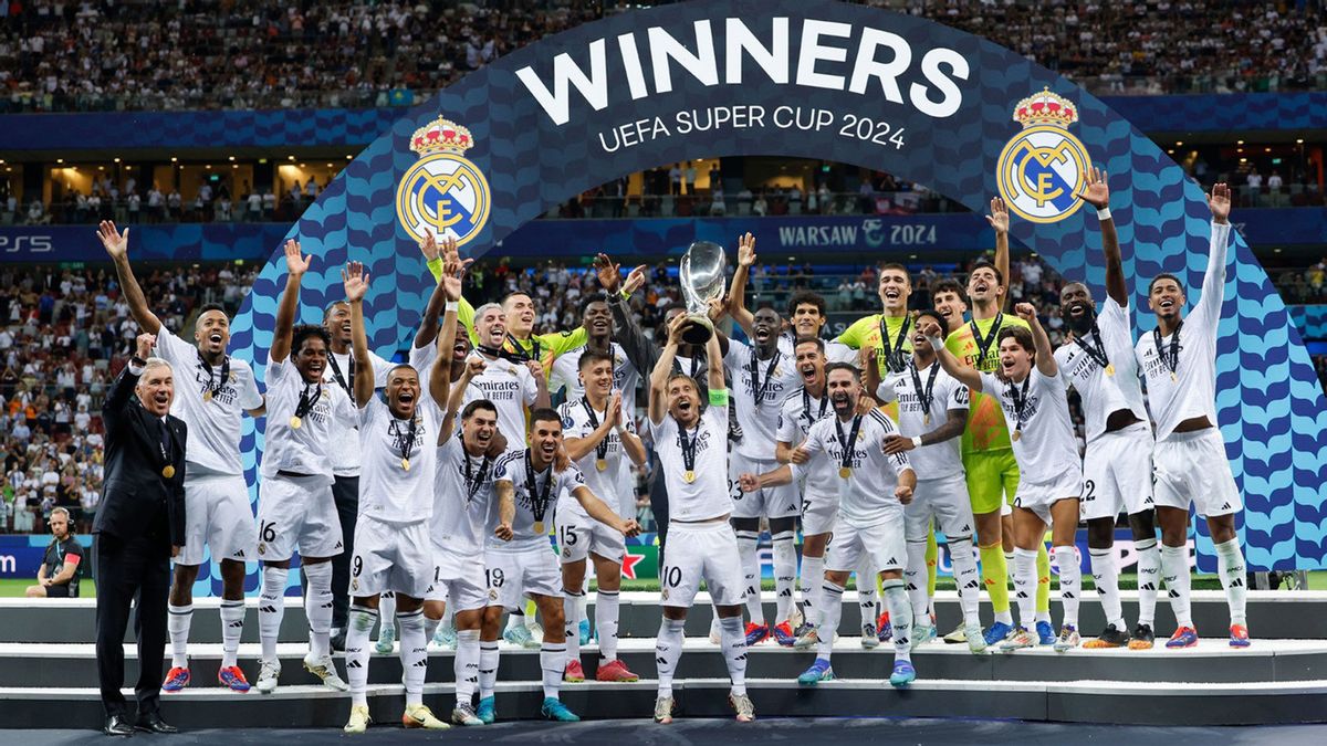 Kylian Mbappe Cetak Gol, Real Madrid Juara Piala Super Eropa