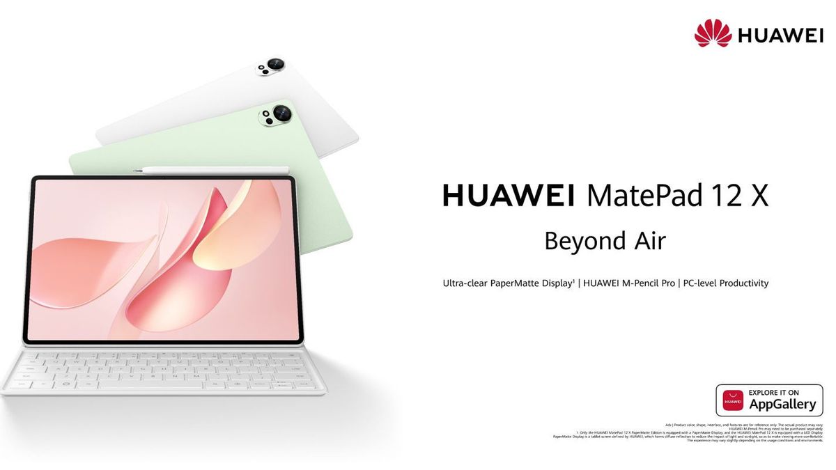 HUAWEI MatePad 12X 2026 平板电脑级将于1月9日登陆印度尼西亚