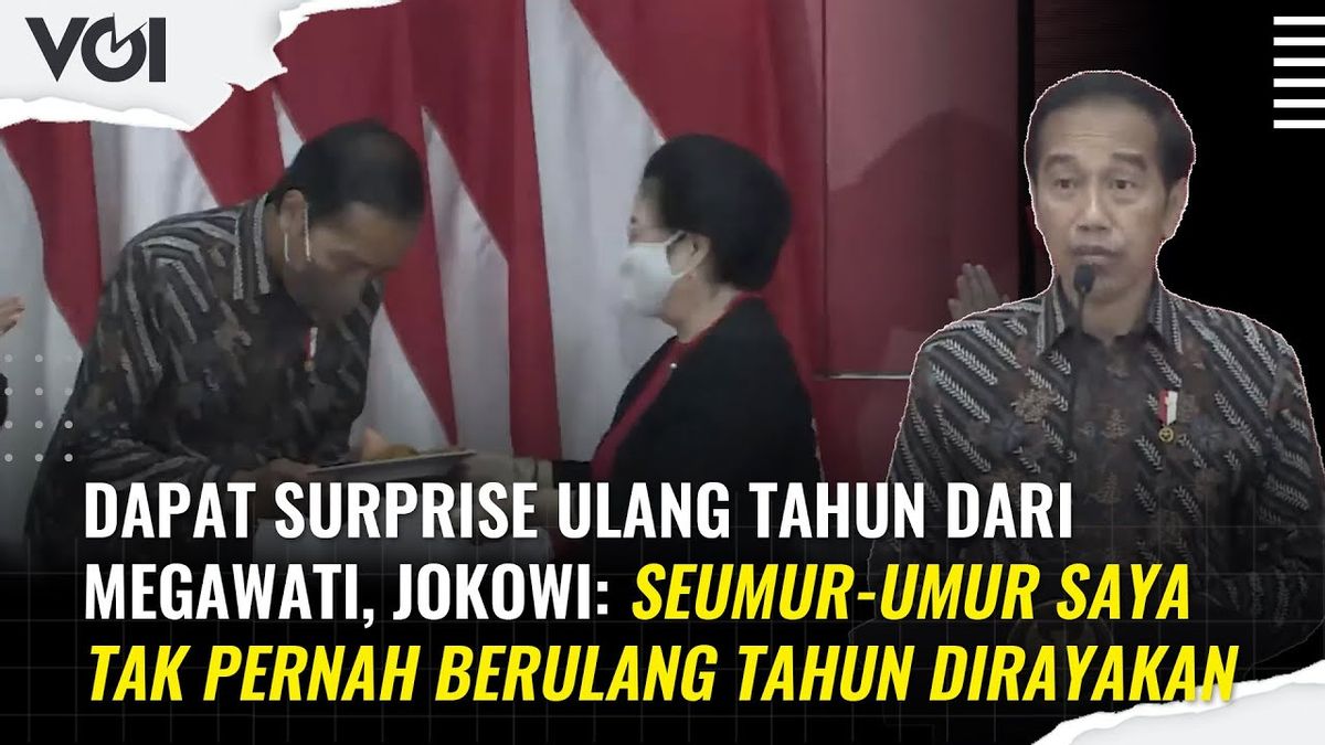 VIDEO: Ulang Tahun ke-61, Jokowi Terima Potongan Tumpeng dari Megawati