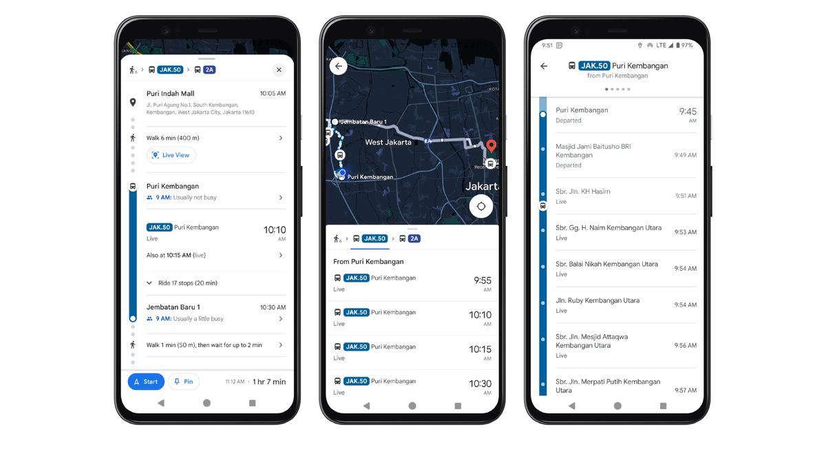 Google Presents Real-time Information On Transjakarta Routes And Schedules On Google Maps