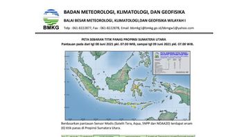 Beberapa Lokasi titik panas di Sumatera Utara menurut BMKG