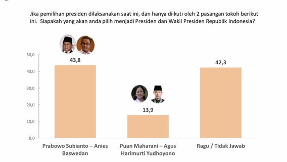 Simulasi Pilpres 2024: Prabowo-Anies Paling Banyak Dipilih, Prabowo-Puan Keok