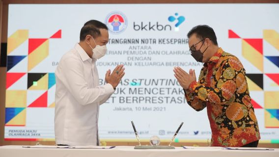 Menpora رئيس BKKBN وقعت الحرة مذكرة التفاهم التقزم طباعة الرياضيين