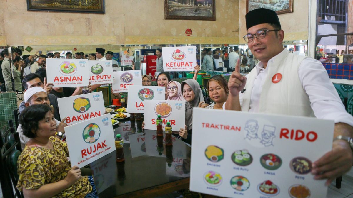 Ridwan Kamil, un volontaire du déjeuner gratuit, est en ligne avec le programme Prabowo Subianto