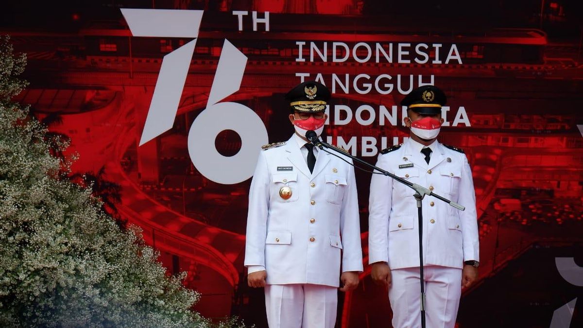 Lors De La Cérémonie Du 76e Anniversaire De Ri, Anies A Demandé Aux Résidents De DKI De Se Débarrasser Des Différences Pour Trouver Un Terrain D’entente Face à COVID