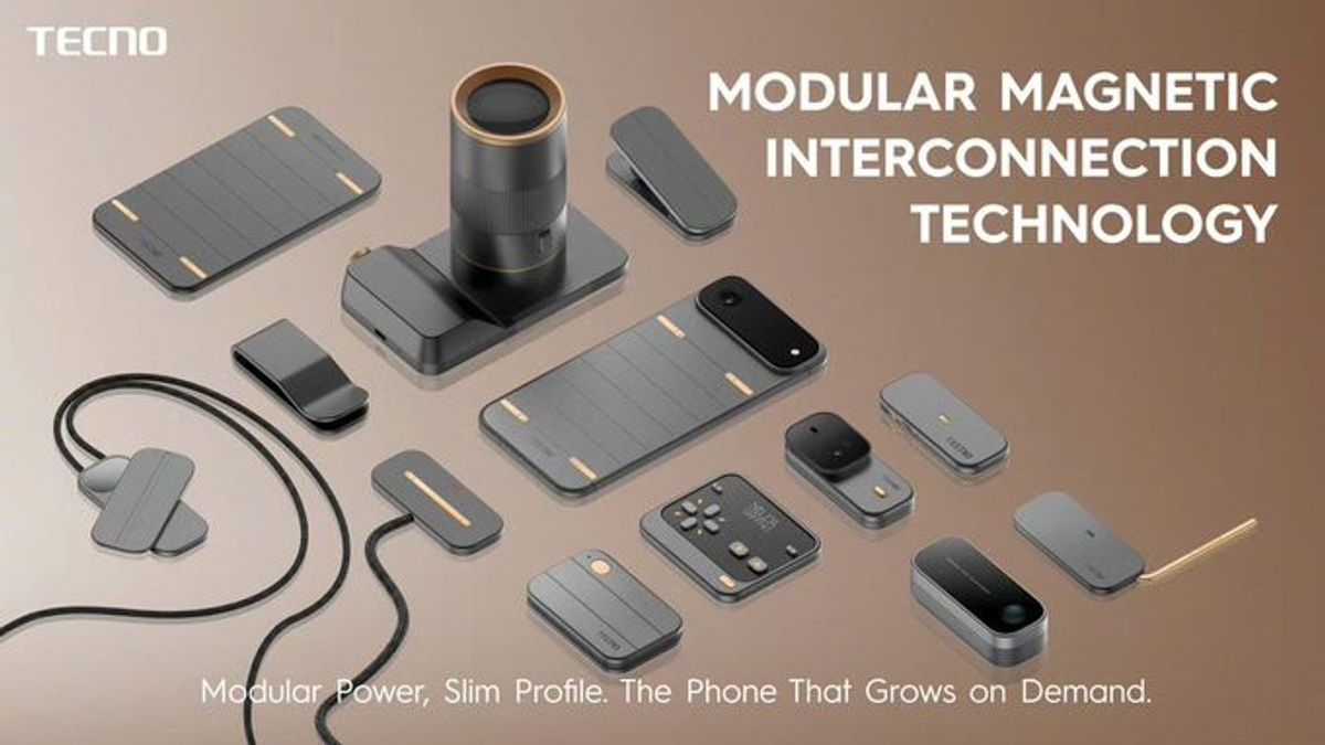 Tecno Pamerkan Konsep Ponsel Modular Setebal 4,9 mm dengan Aksesori Magnetik
