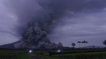 セメル山の熱い雲の噴火の落下のために住民の数十人が火傷を経験
