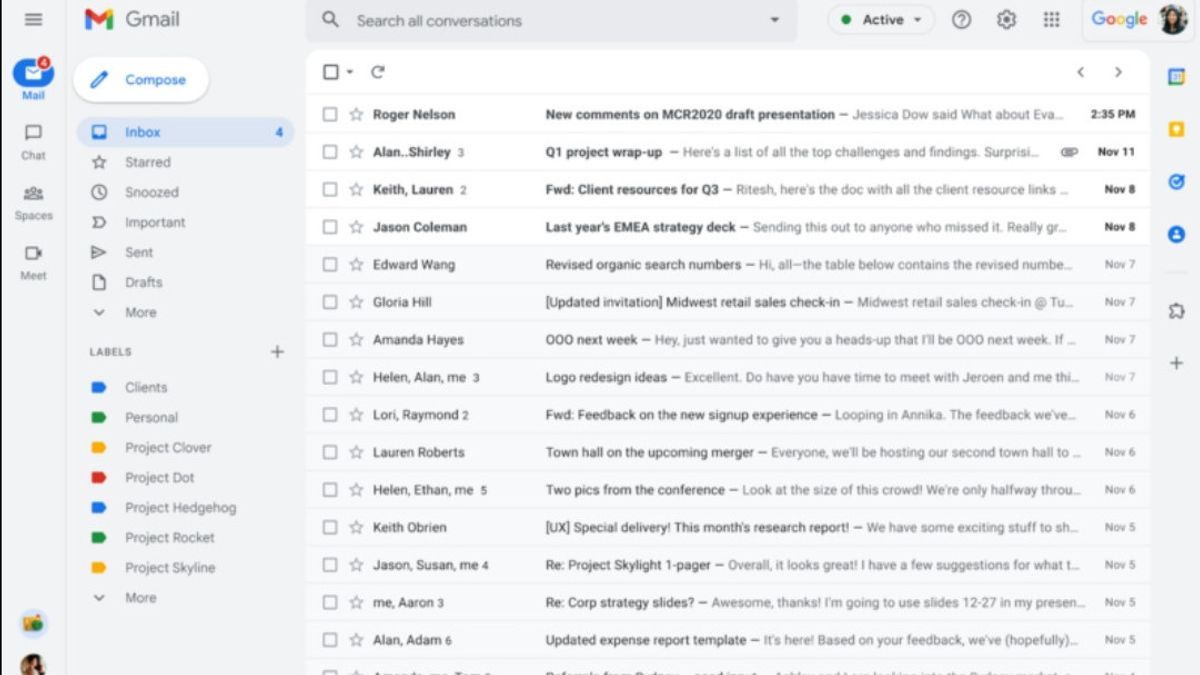 Tampilan Baru Gmail, Lebih Profesional dan Ringkas