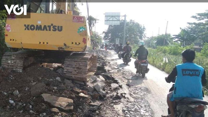 Jalan Ambles Exit Tol Gabus Kabupaten Bekasi Diperbaiki Sementara ...