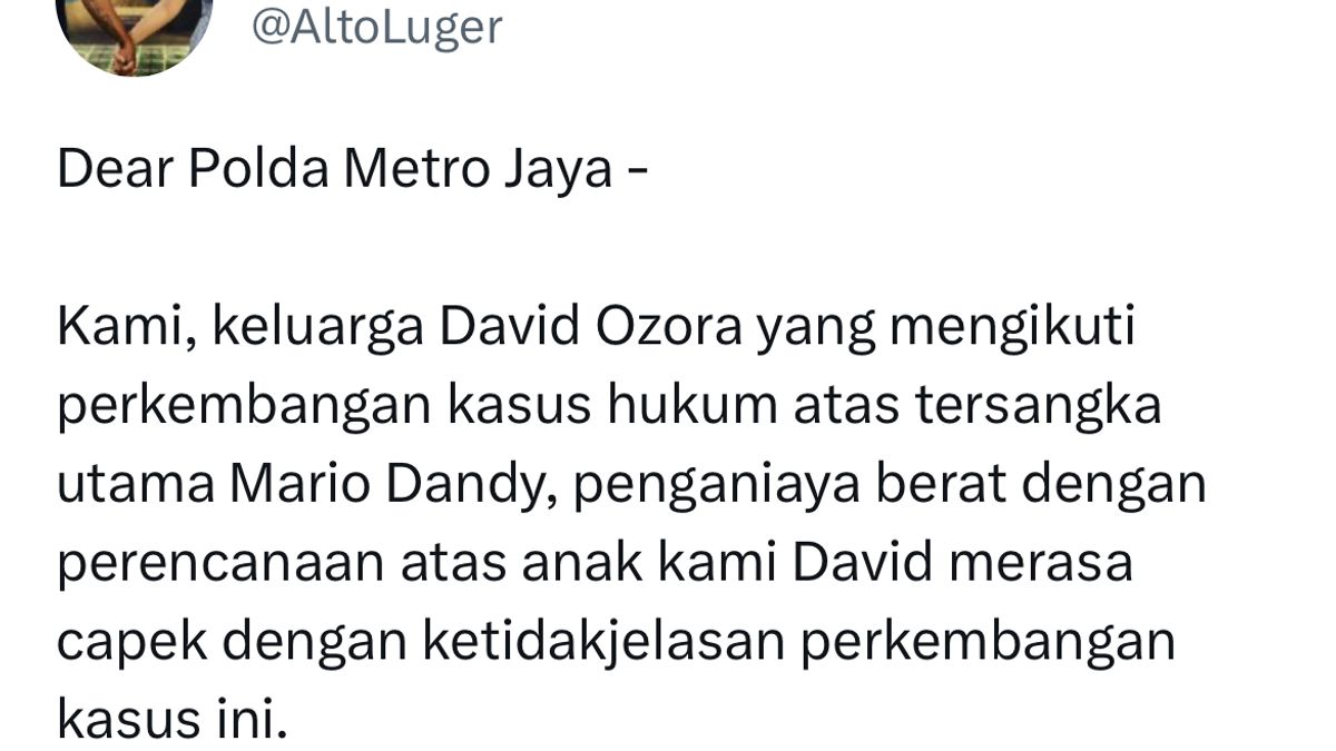 Metro Police Insinuates Mario Dandy's Case, David Ozora's Family: Free Free Free Kick Ambassador