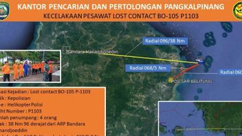 The SAR Team Is Focused On The Search For Police Helicopter Victims Who Fall On East Belitung Flyover Beach