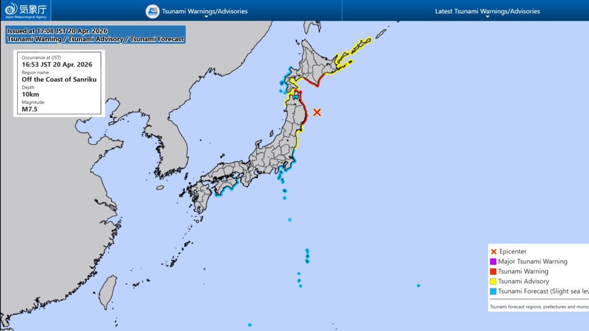 M7.5 Earthquake Shakes Japan, Tsunami Detected and 156 Thousand Residents Evacuated