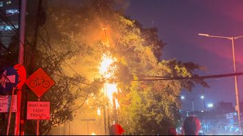 Kabel Semrawut di Depan Thamrin City Terbakar, Dua Unit Damkar Diterjunkan