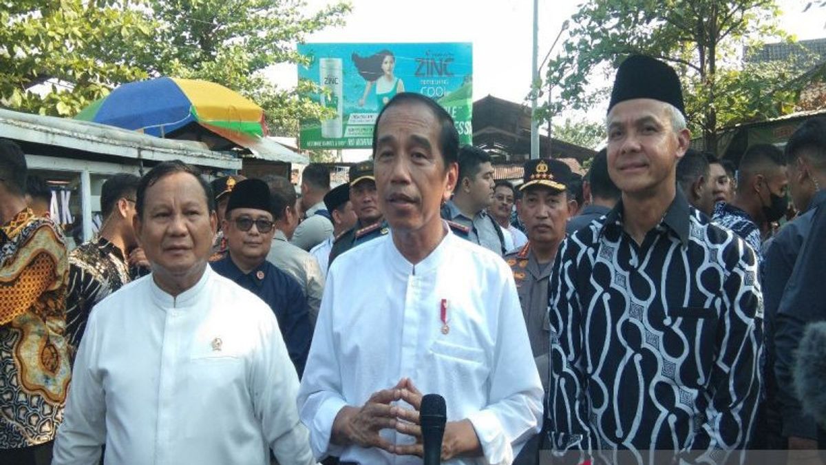 Accompanied By Prabowo And Ganjar, Jokowi Review Prices At Grogolan Market Pekalongan