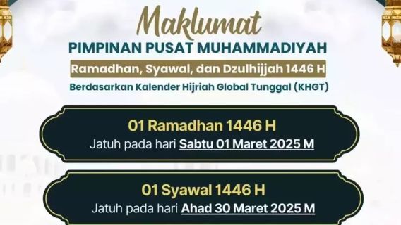 Muhammadiyah 定于2025年3月1日星期六1446 H 斋月的开始