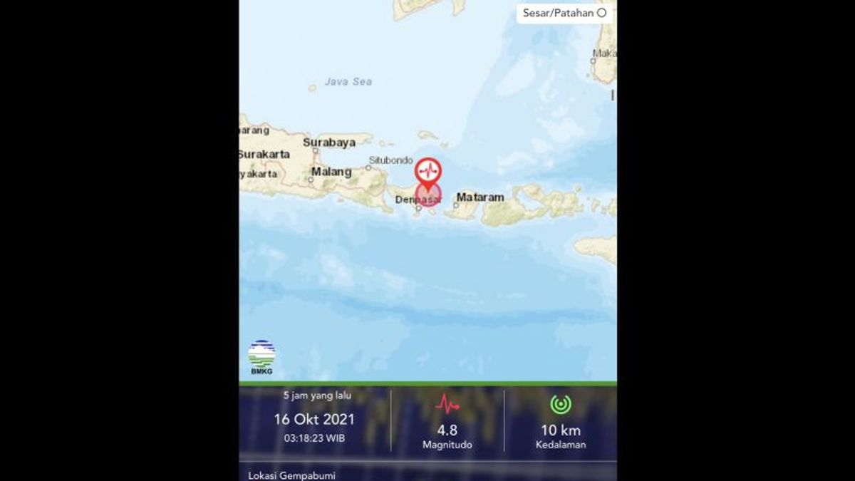 Bali Diguncang Gempa Magnitudo 4,8, Hasil Monitoring BMKG Terdapat 3 Gempa Susulan 
