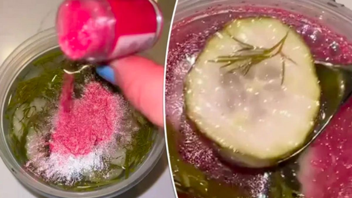 Unique Trends, Eating Acar Cucumber With Glitter Powder