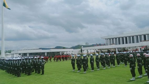 印尼独立 79 周年庆典在印尼鹰航空公司（Garuda IKN）宫殿球场举行