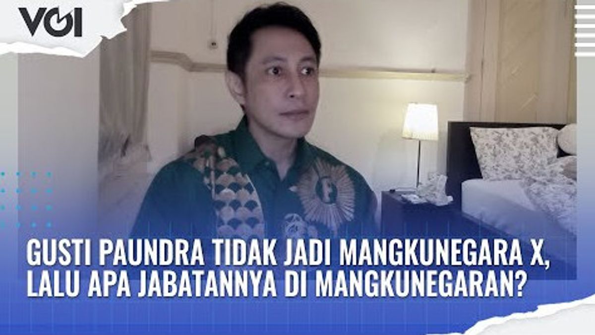 VIDEO: Gusti Paundra Tidak Jadi Mangkunegara X, Lalu apa Jabatannya di Mangkunegaran