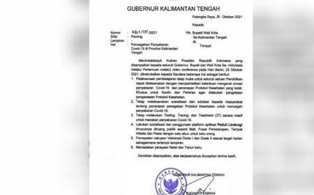 Gubernur Kalteng Keluarkan Surat Edaran Meniadakan Perayaan Natal, Sekda: Jangan Keliru Menafsirkan