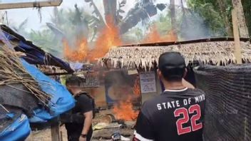 North Sumatra Police Burn Drug Nest Hut
