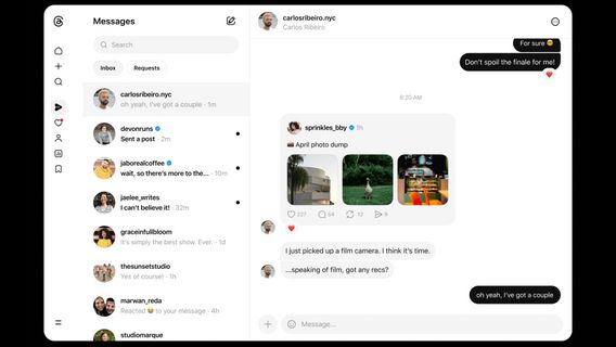 Threads Luncurkan Fitur Pesan untuk Pengguna Versi Web